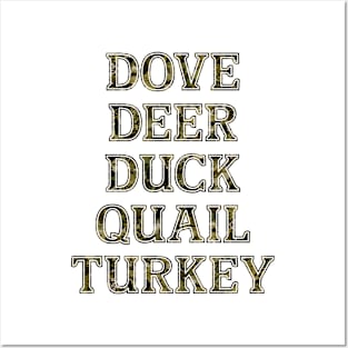 Dove Deer Duck Quail Turkey - Hunt them all Posters and Art